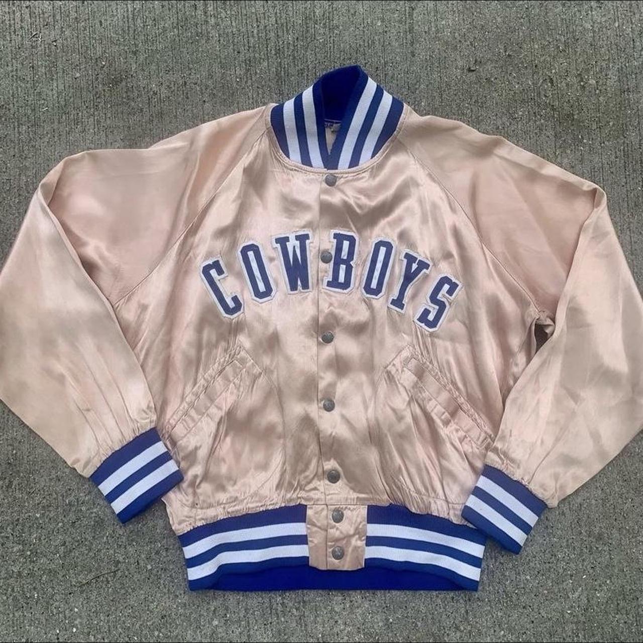 as-is* Retro Nfl Dallas Cowboys Satin Button Up Jacket