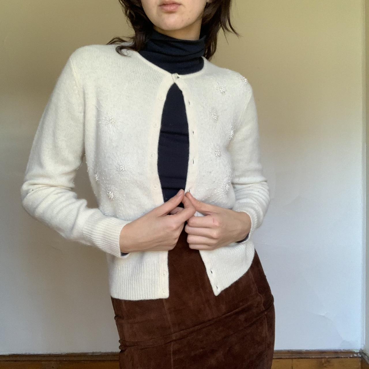 Cream angora outlet cardigan