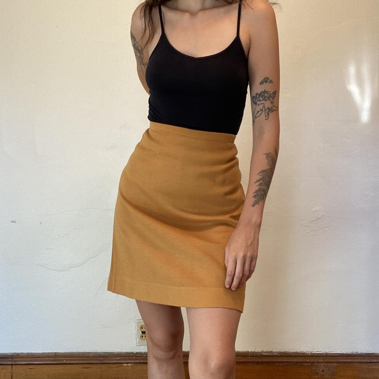 Mustard yellow 70s skirt best sale