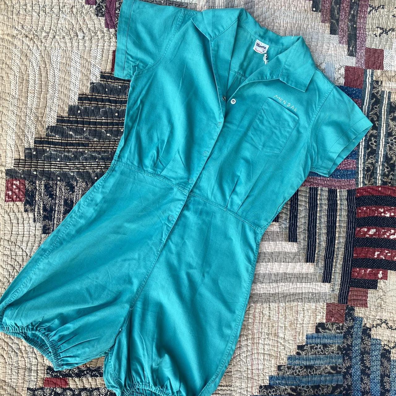 Vintage Women's Romper - Blue/Green - M – 1950s s… - image 1