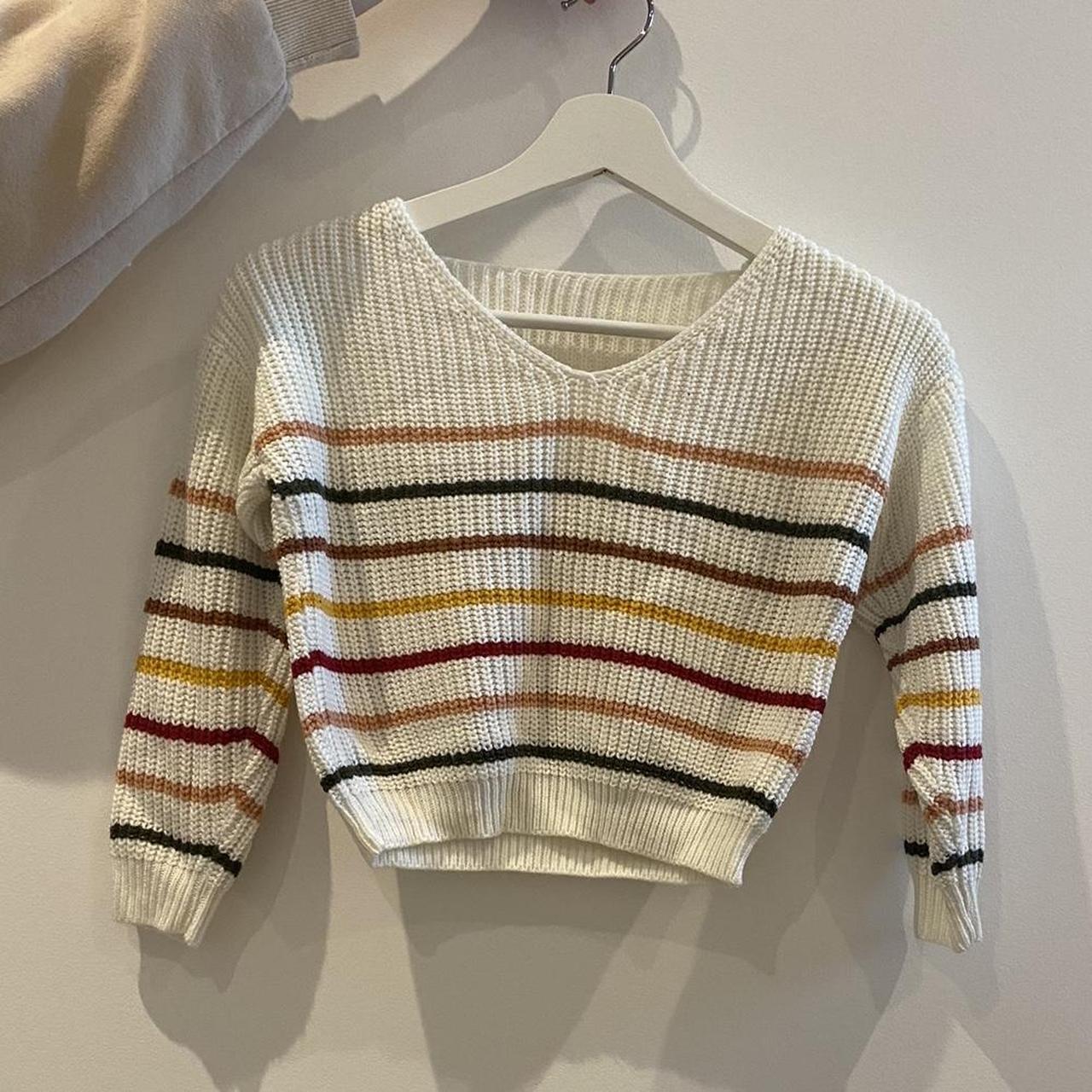 SHEIN Striped knitted Jumper - WHITE,... - Depop