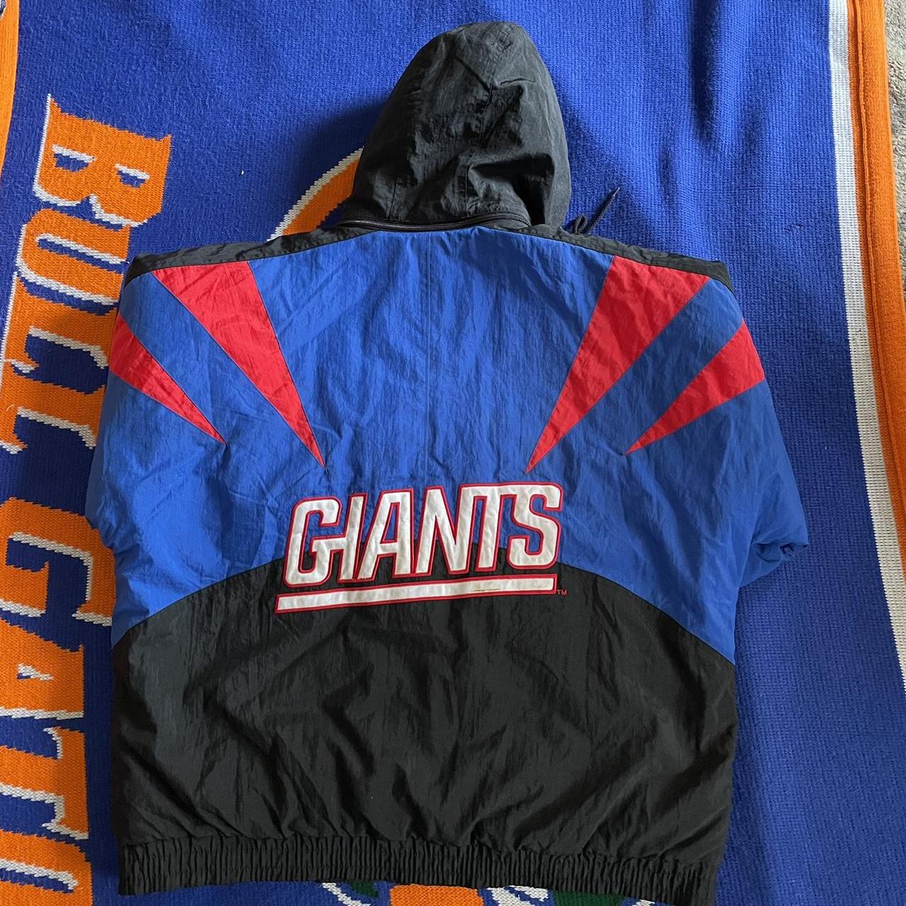 NFL Men's Blue and Black Jacket Depop