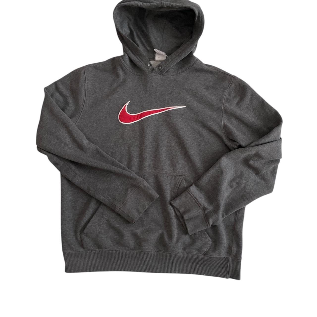 Nike Men's Hoodie Grey M – gray red swoosh nike hoodie, mens