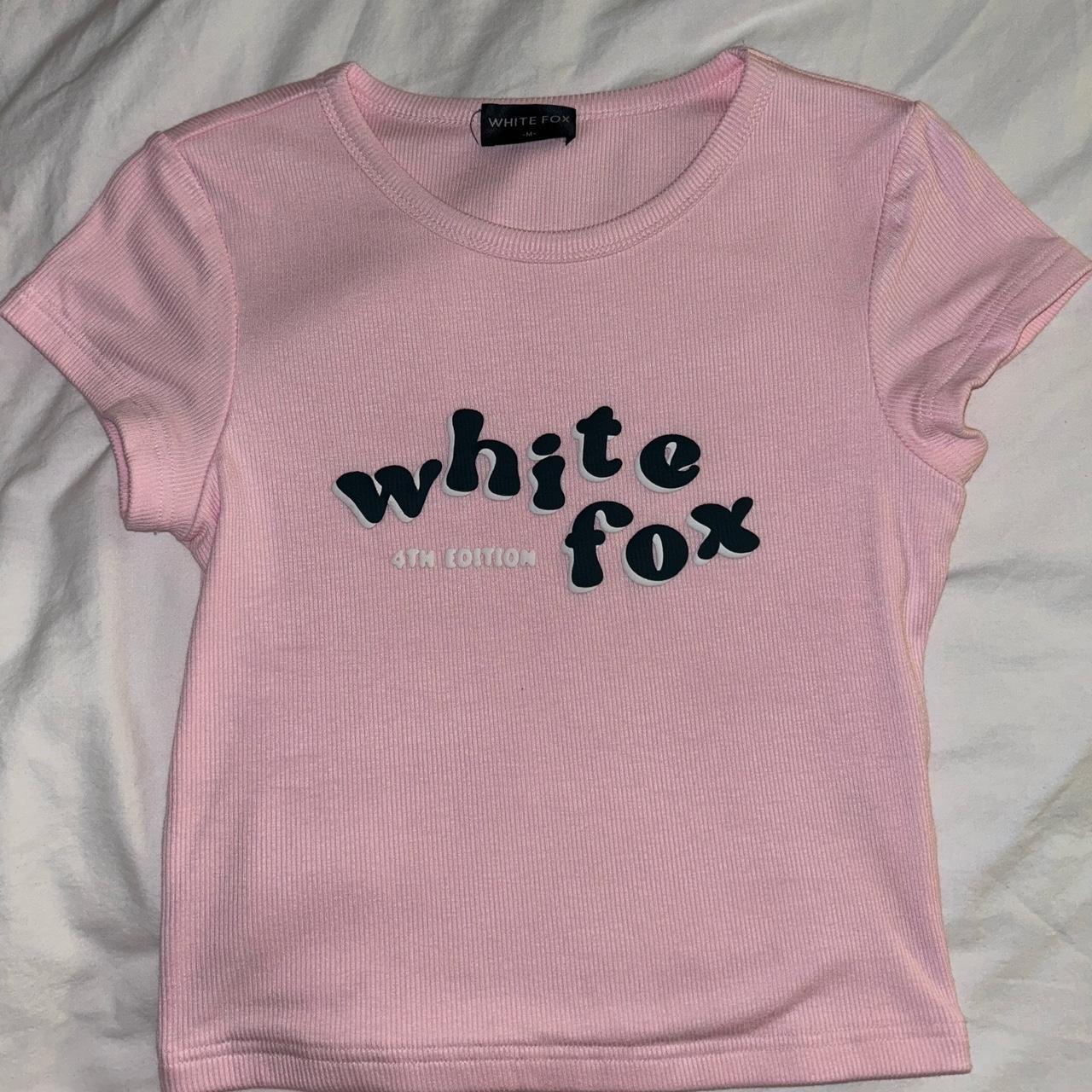 White fox cute pink tee! - Depop