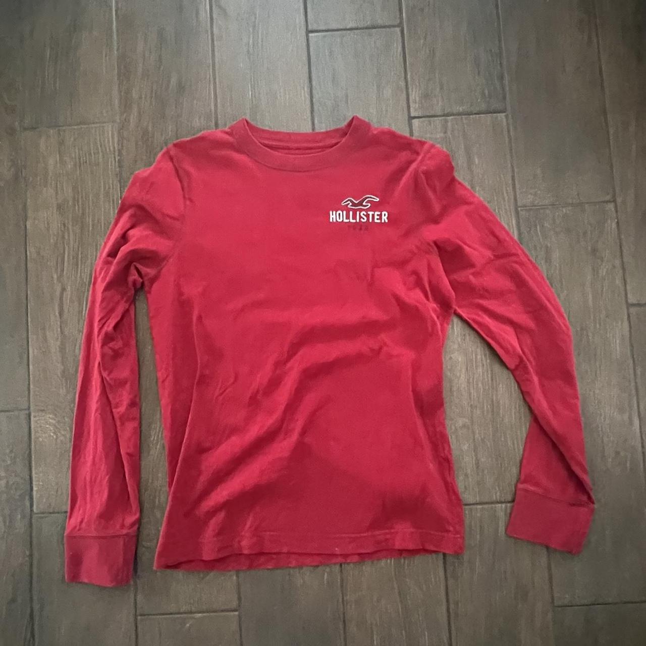 Hollister Men's T-shirt Red M – Red Retro Style Long