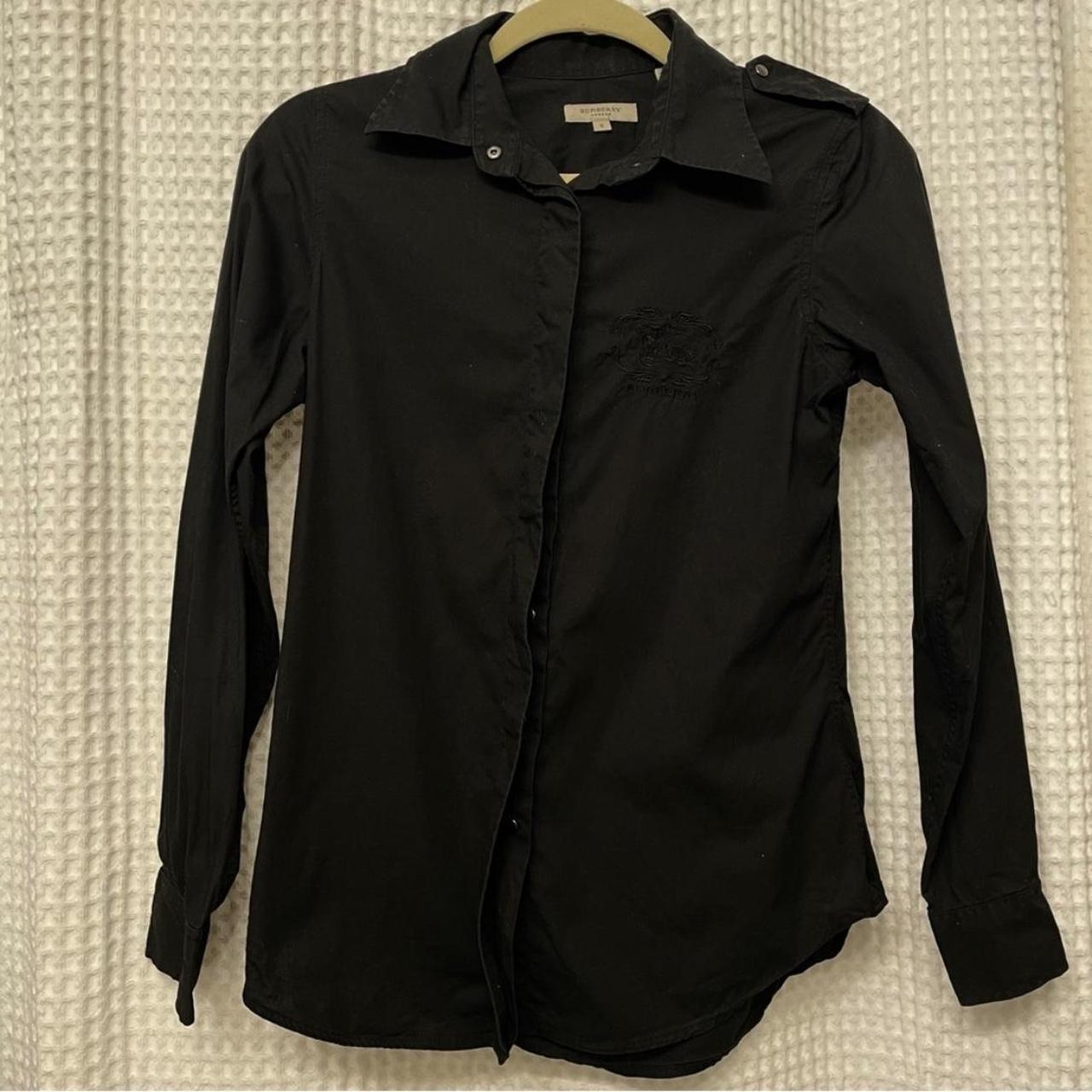 Black burberry button down shirt best sale