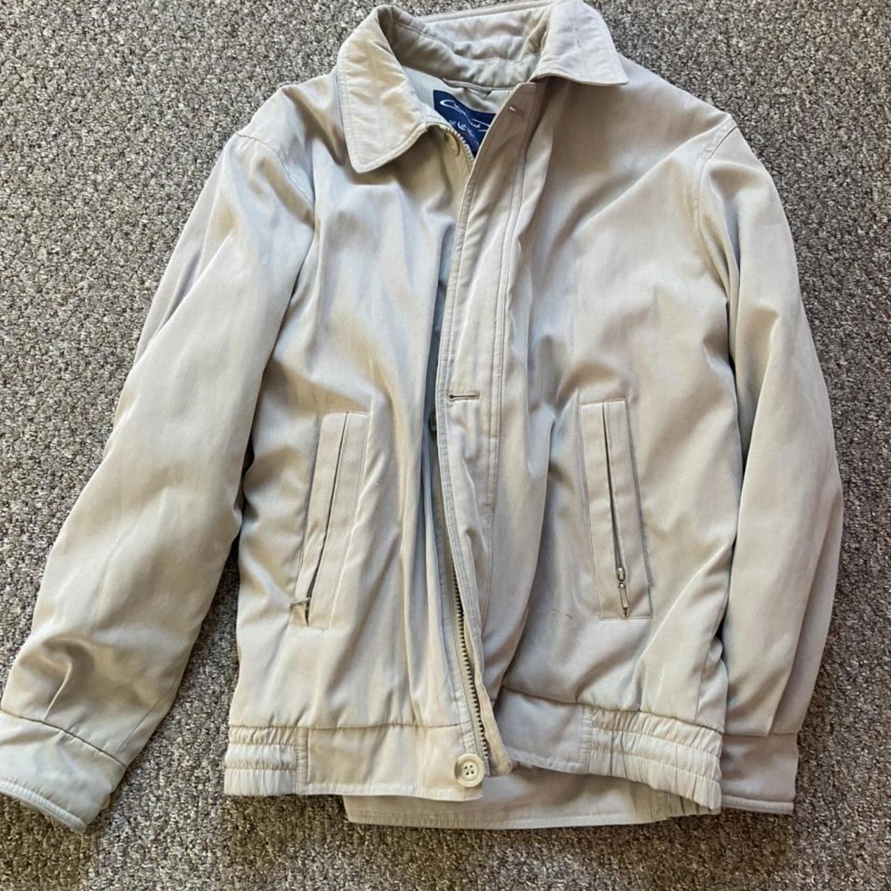 Beige vintage bomber jacket Size small Super comfy... - Depop