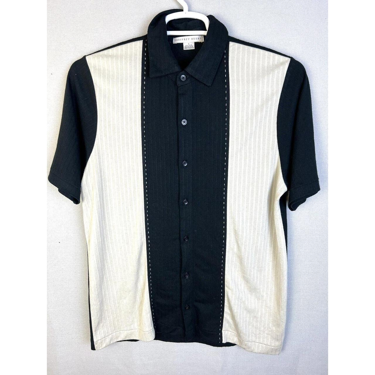 Geoffrey Beene Men S Black And White Shirt Depop