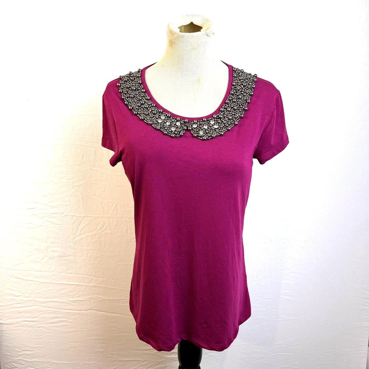 Embellished Blended Collar Neck Women's Casual Shirt