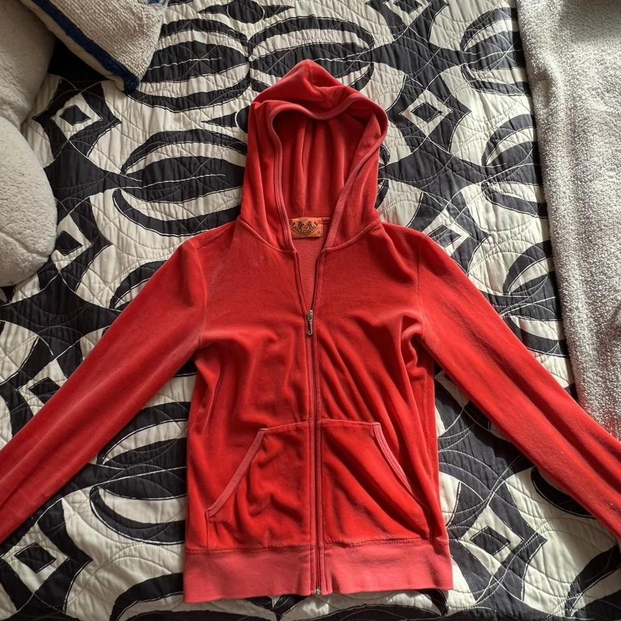 Juicy Couture bright pink zip up jacket. Minor... - Depop