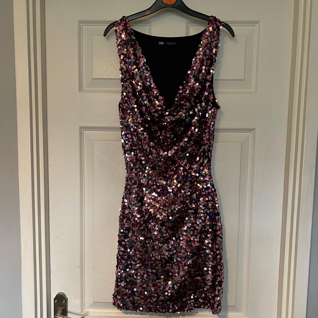 Zara sequin mini dress. Size XS. Worn... - Depop