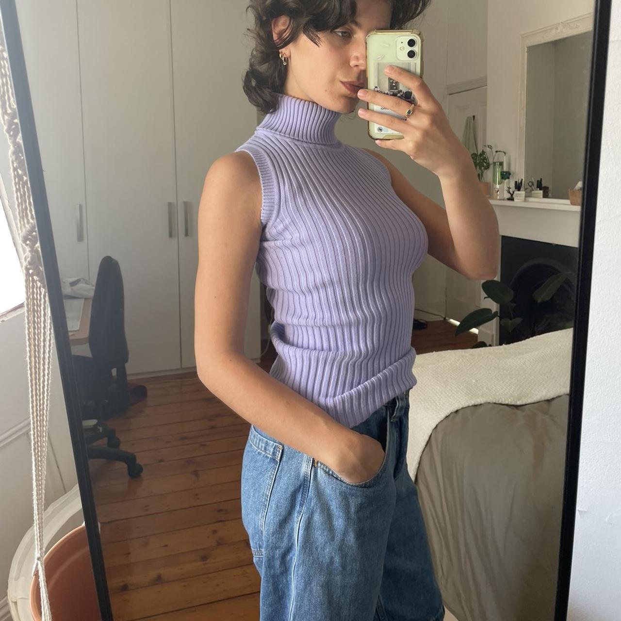 Purple Turtle Neck Knit Depop