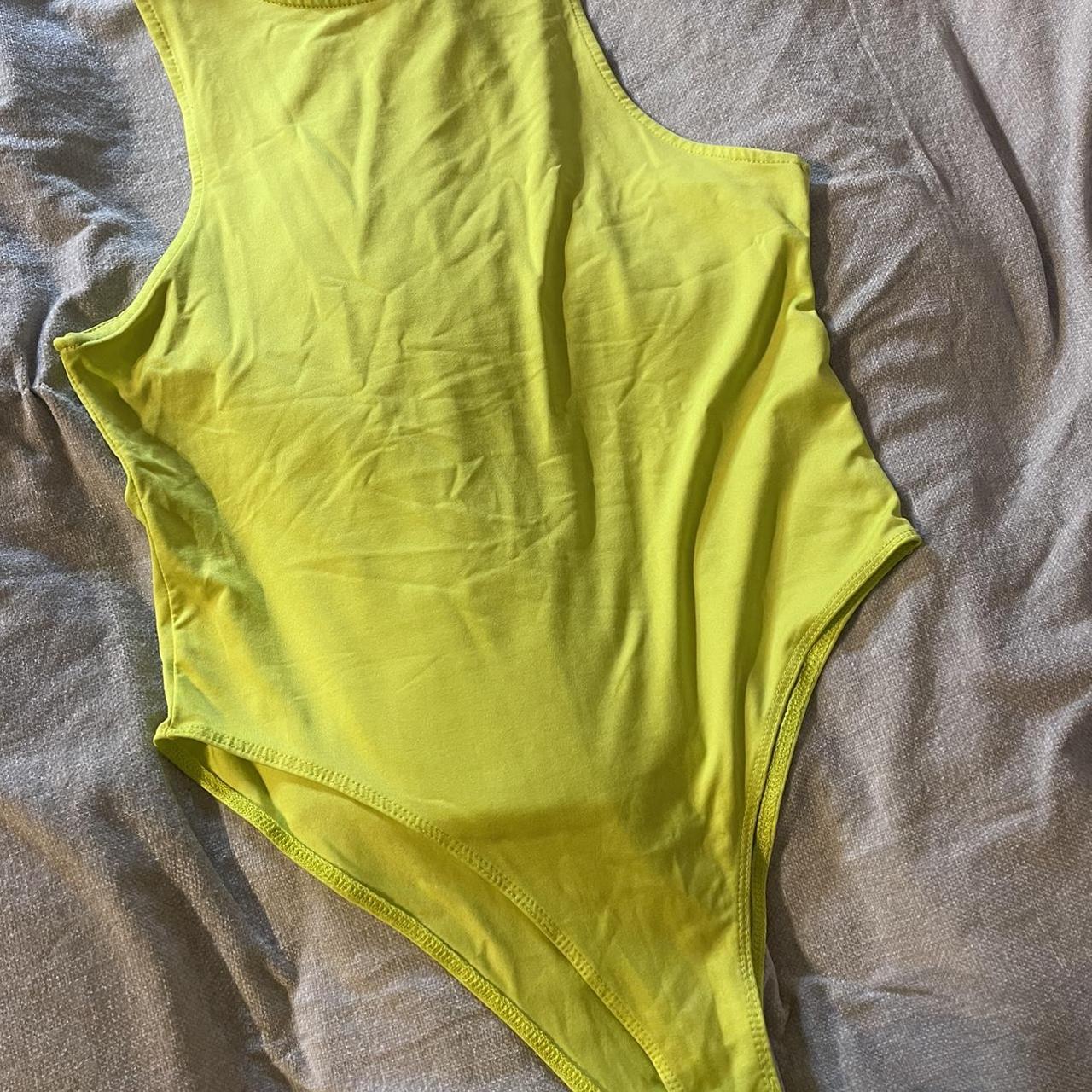 Primark Women's Green and Yellow Bodysuit Depop