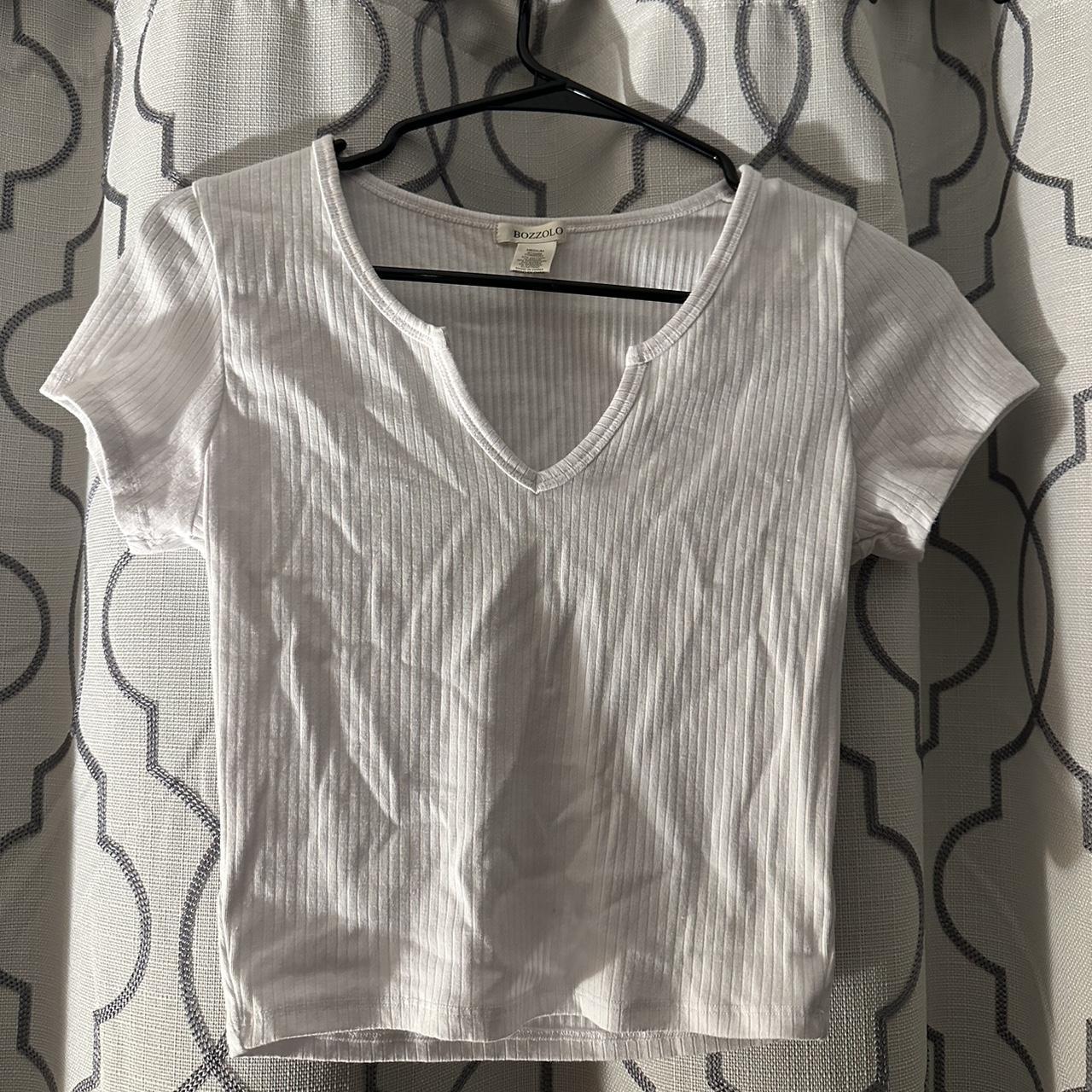 cropped fitted white tee