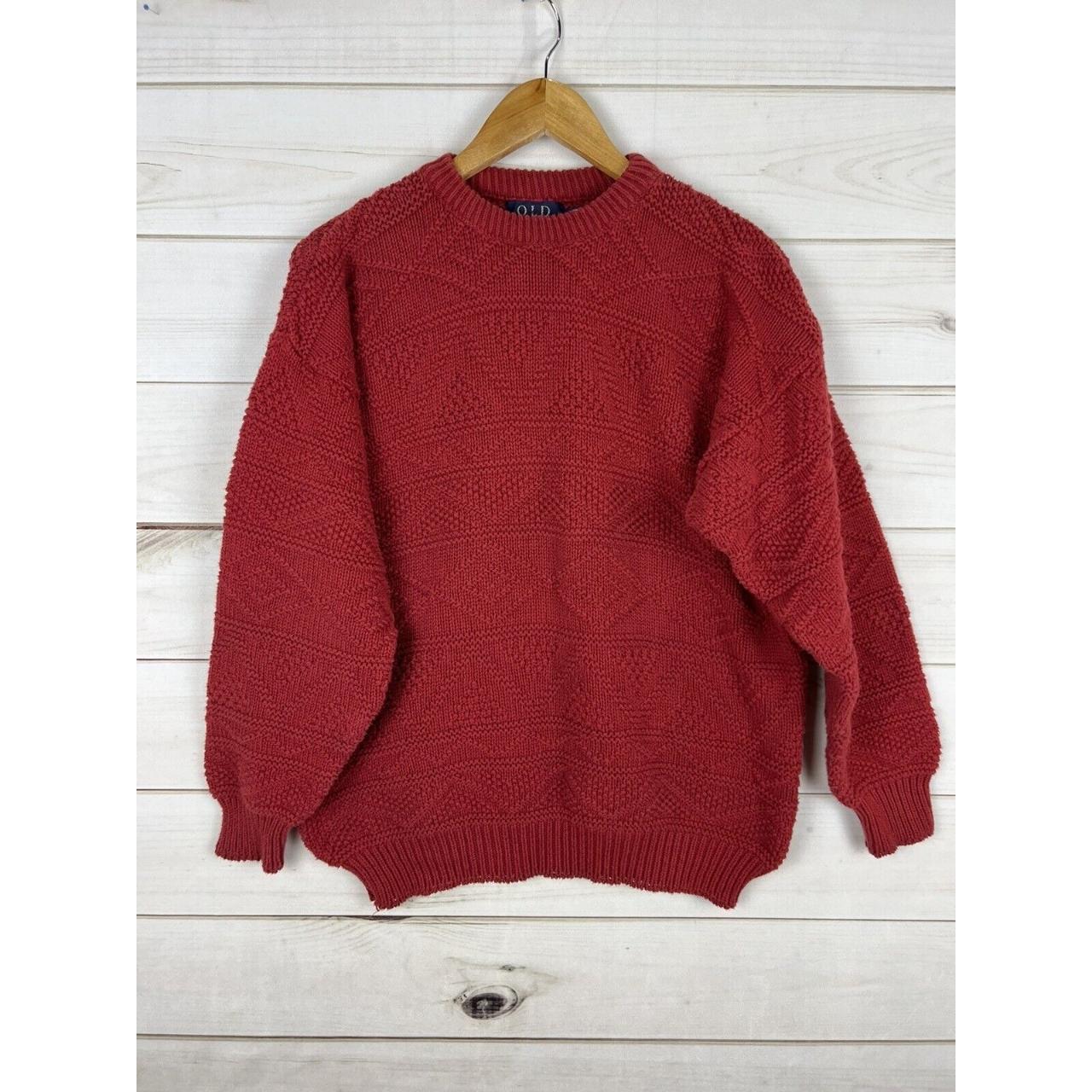 Vintage Old Glory chunky knit cotton pullover... - Depop