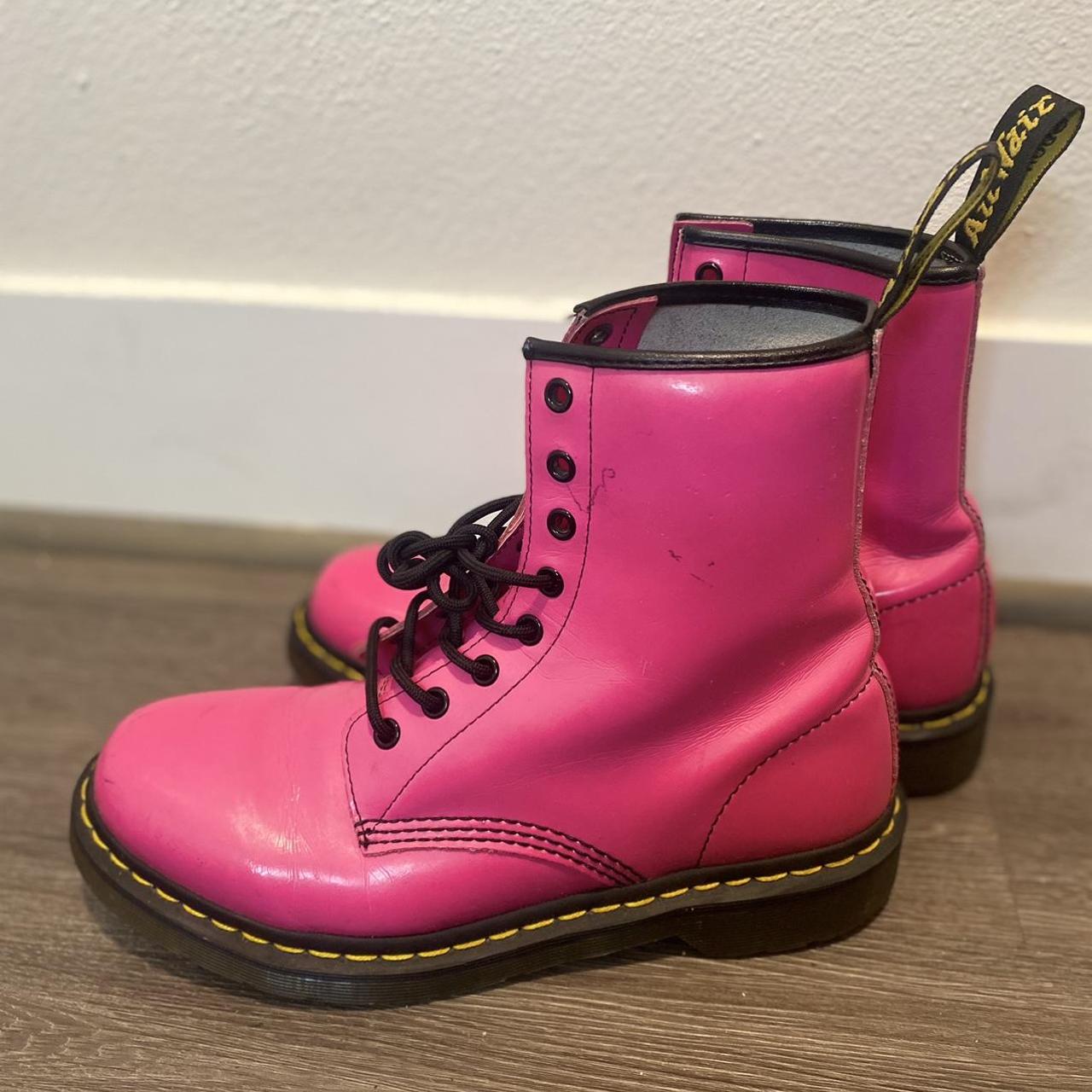 💓HOT PINK DR.MARTENS💓 Only worn a couple times, a... - Depop