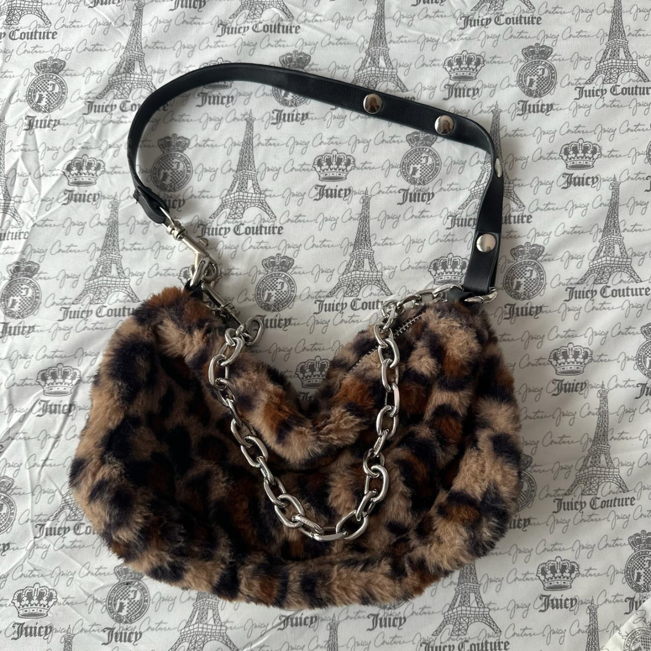 Fluffy leopard print bag Depop