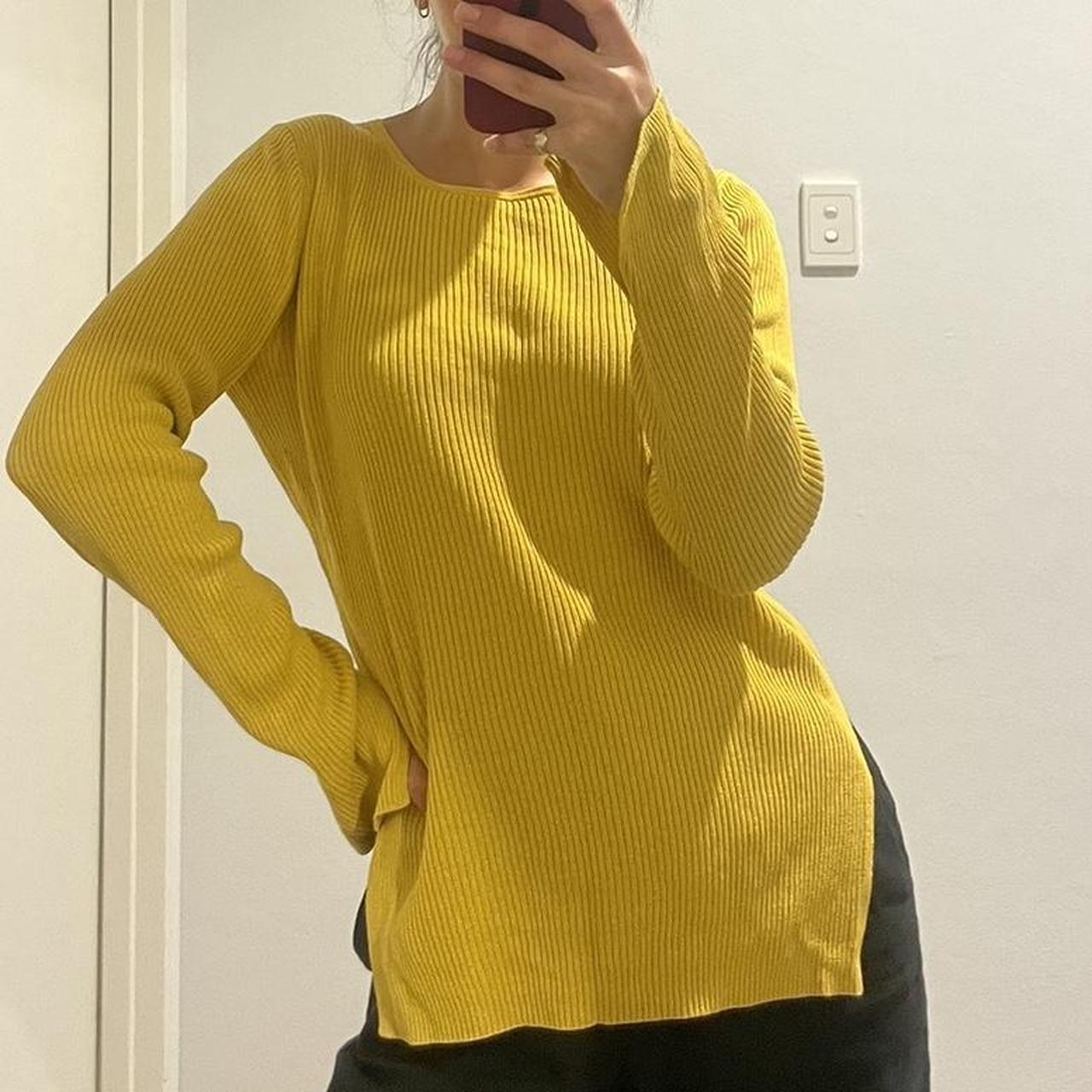 BASSIKE MUSTARD YELLOW KNIT In excellent used... - Depop