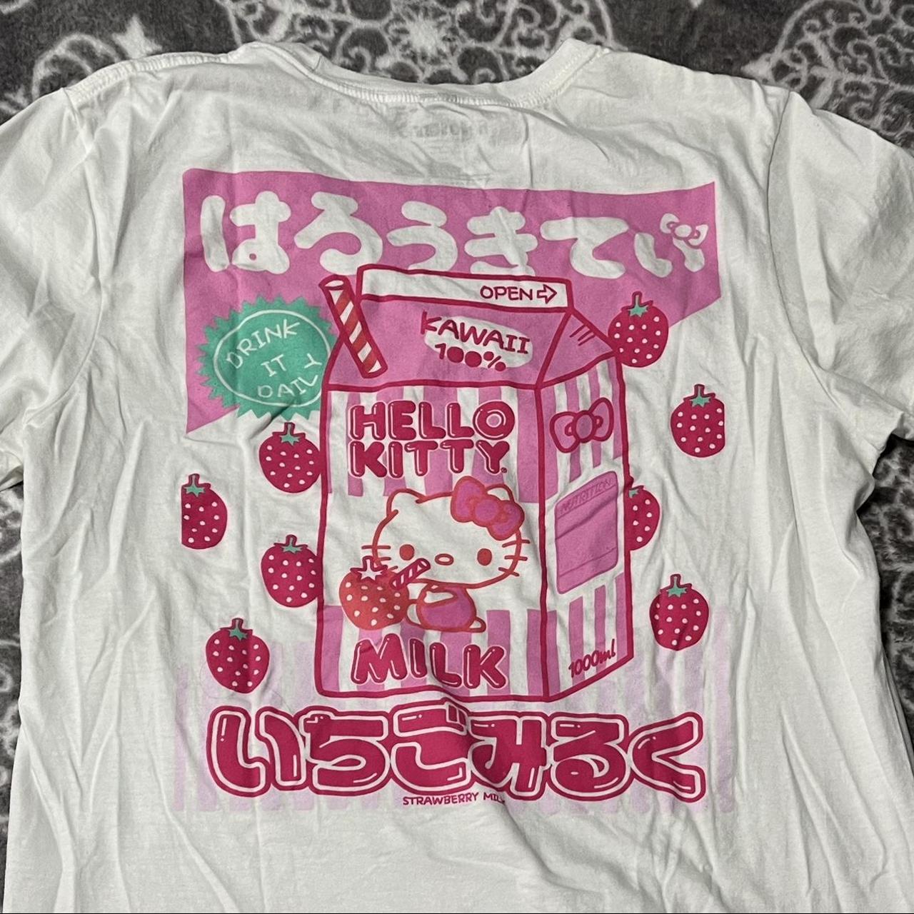 New Hello Kitty Strawberry Milk T-Shirt Sanrio Men Size Medium