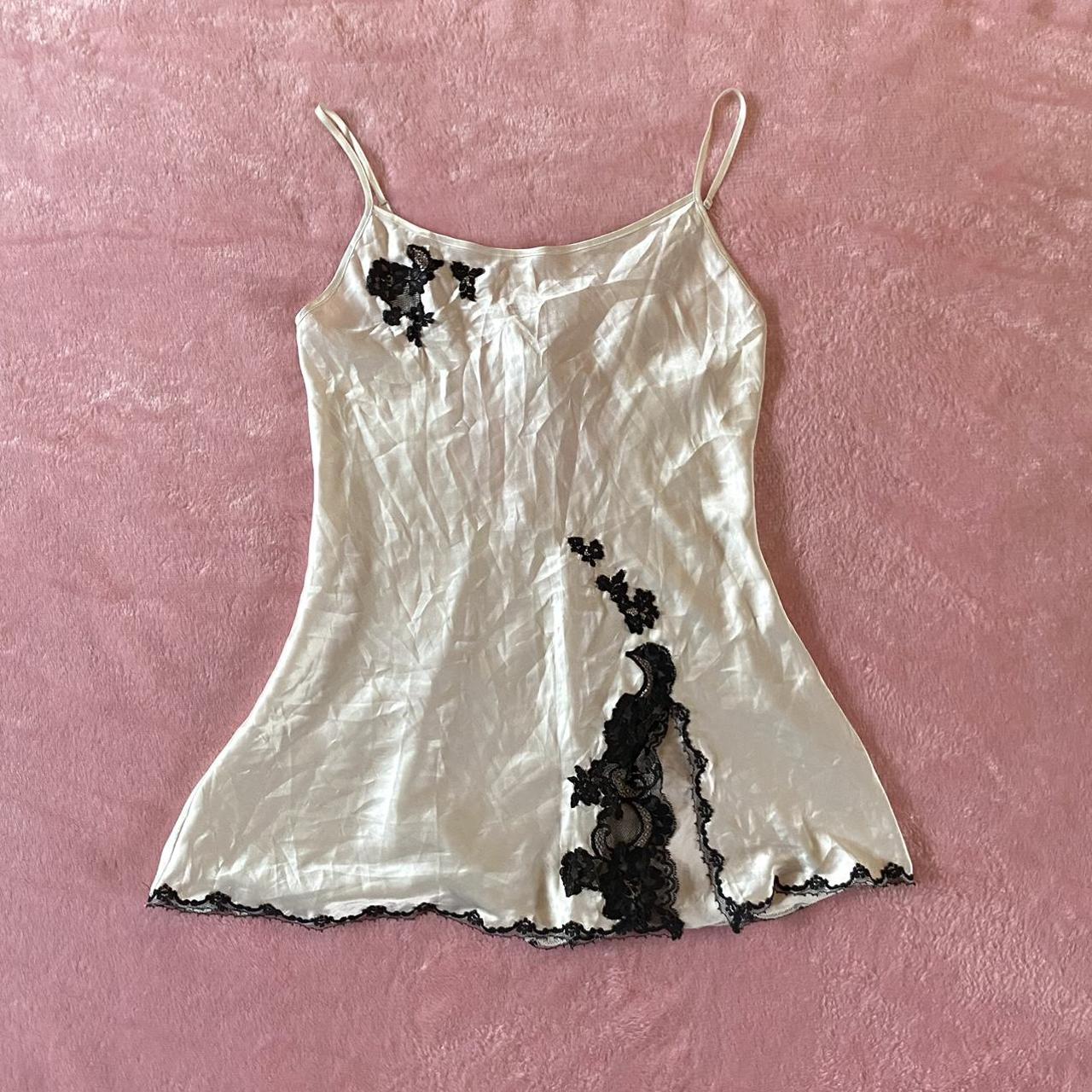 Victoria's Secret Women's Cream and Black Dress | Depop