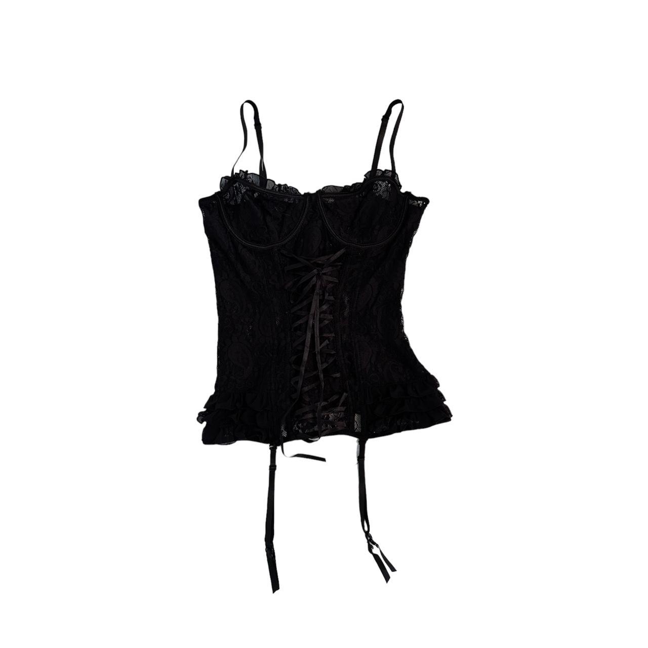 y2k sheer lace corset bustier adorable y2k fully... - Depop