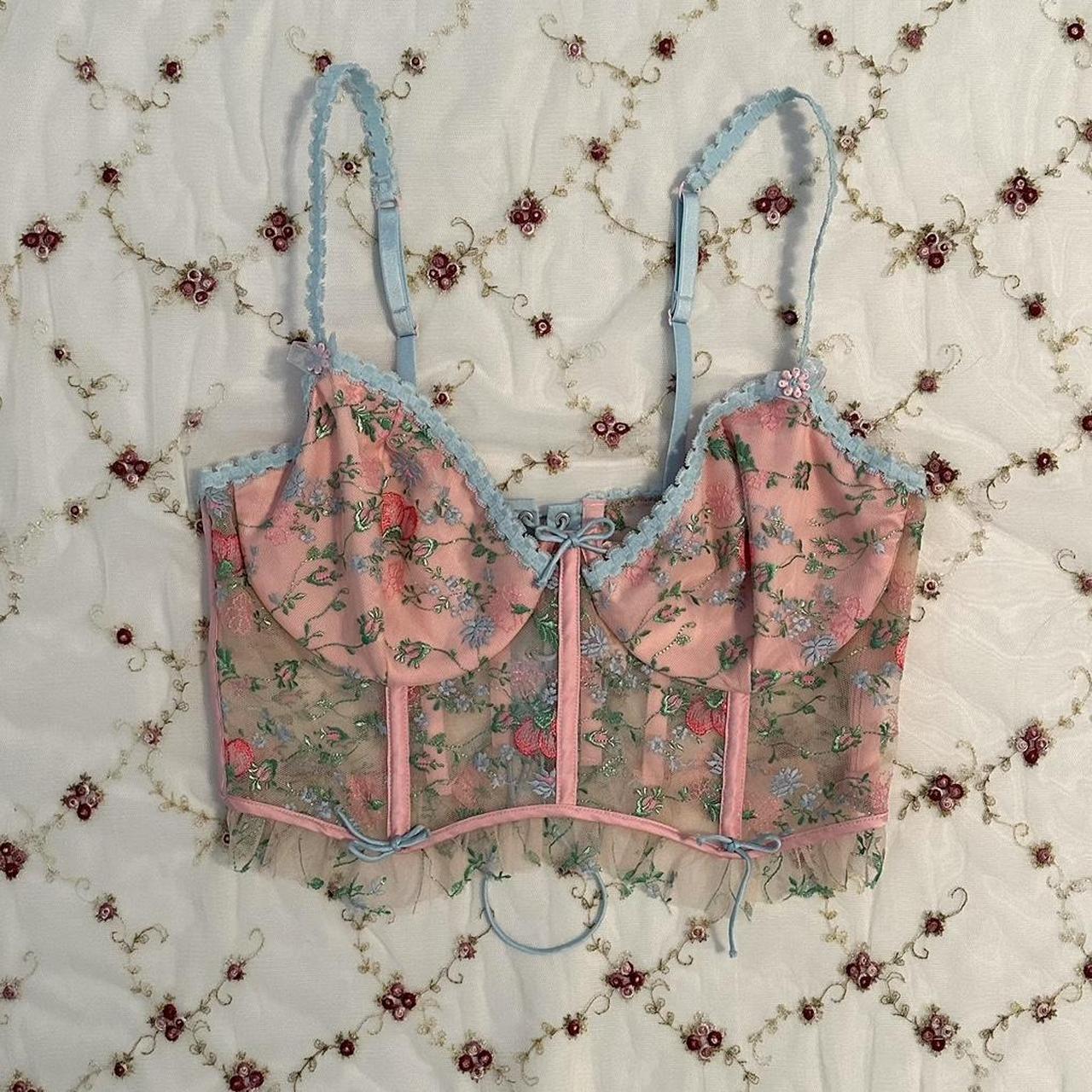 Victoria's secret Corset Top Gorgeous floral pattern - Depop