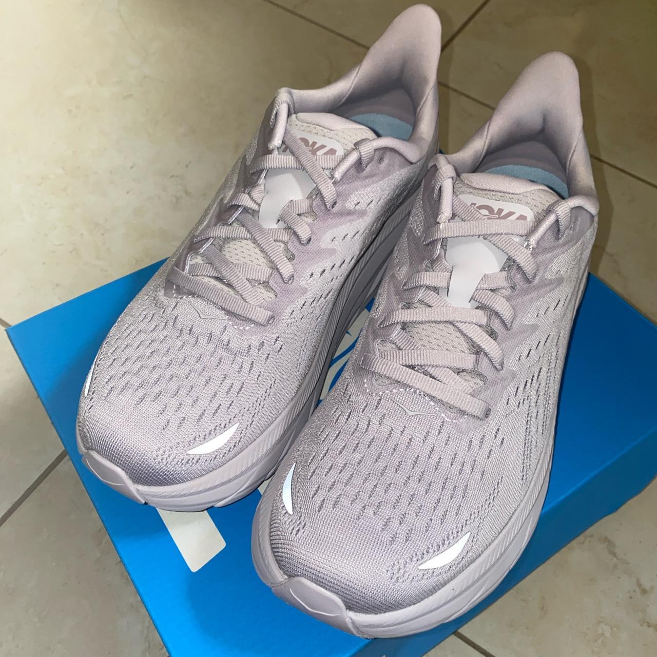 Hoka One One Women's Silver and Purple Trainers | Depop