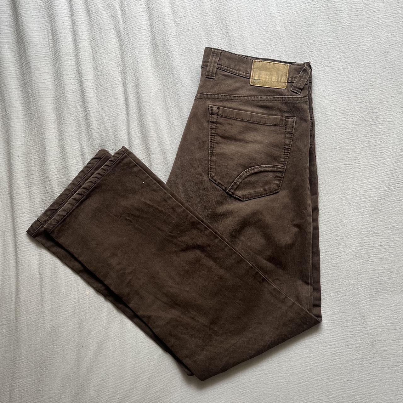 Brown straight leg jeans Brand casuals #brown #jeans - Depop