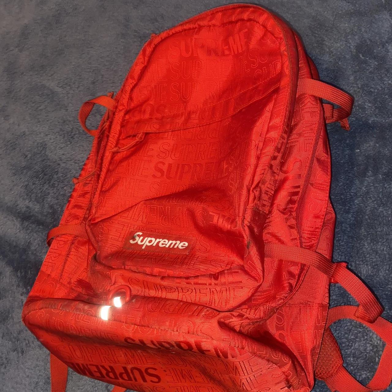 red Supreme backpack - Depop