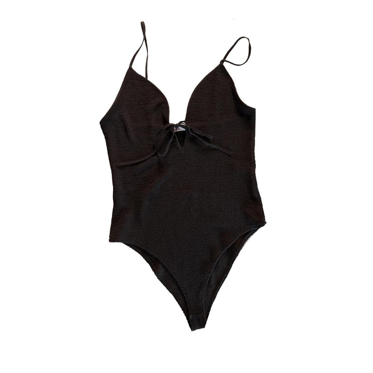Zara Women's Black Bodysuit Depop