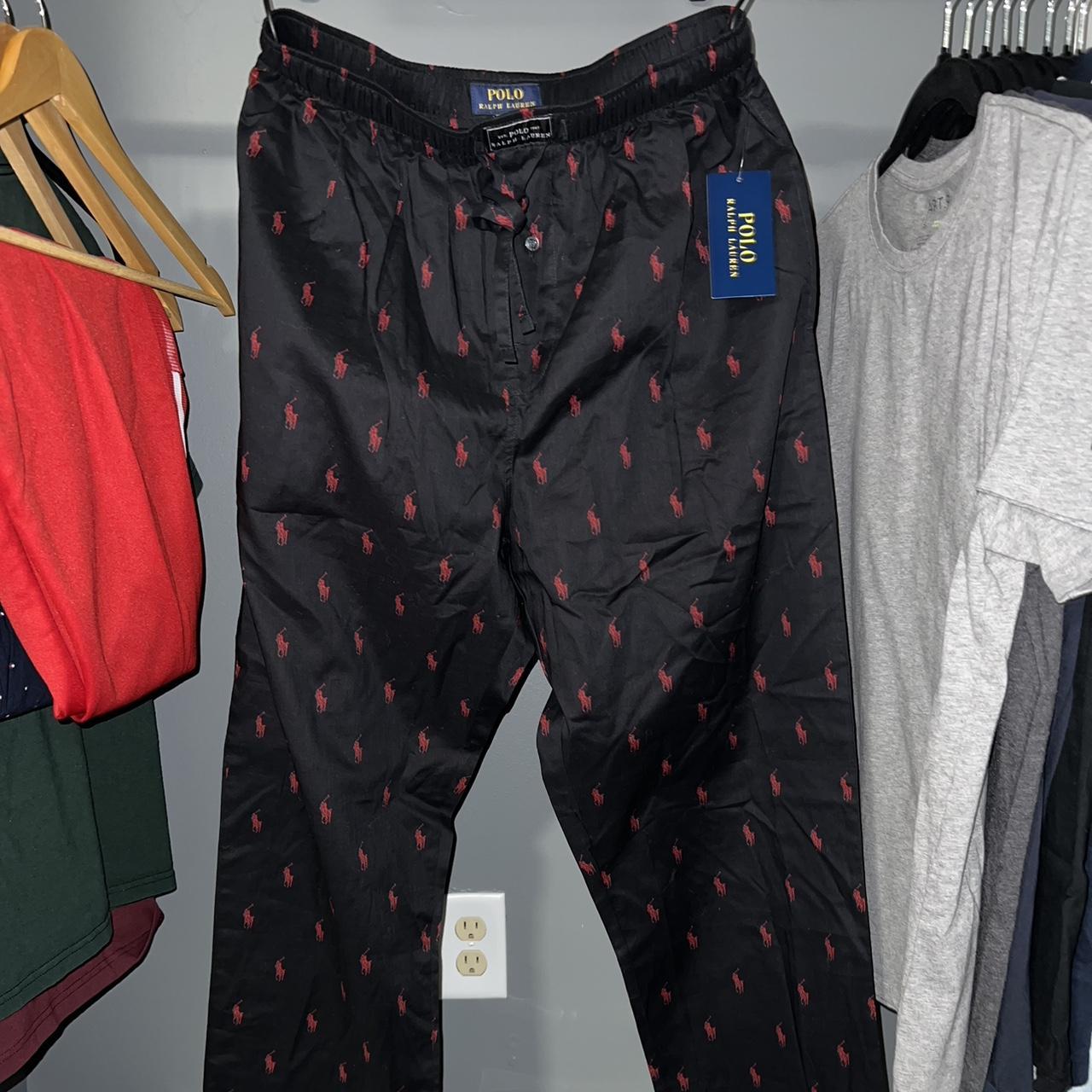 Black and red polo pants best sale