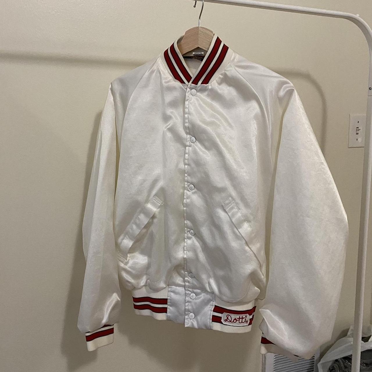 Women's White and Red Jacket | Depop