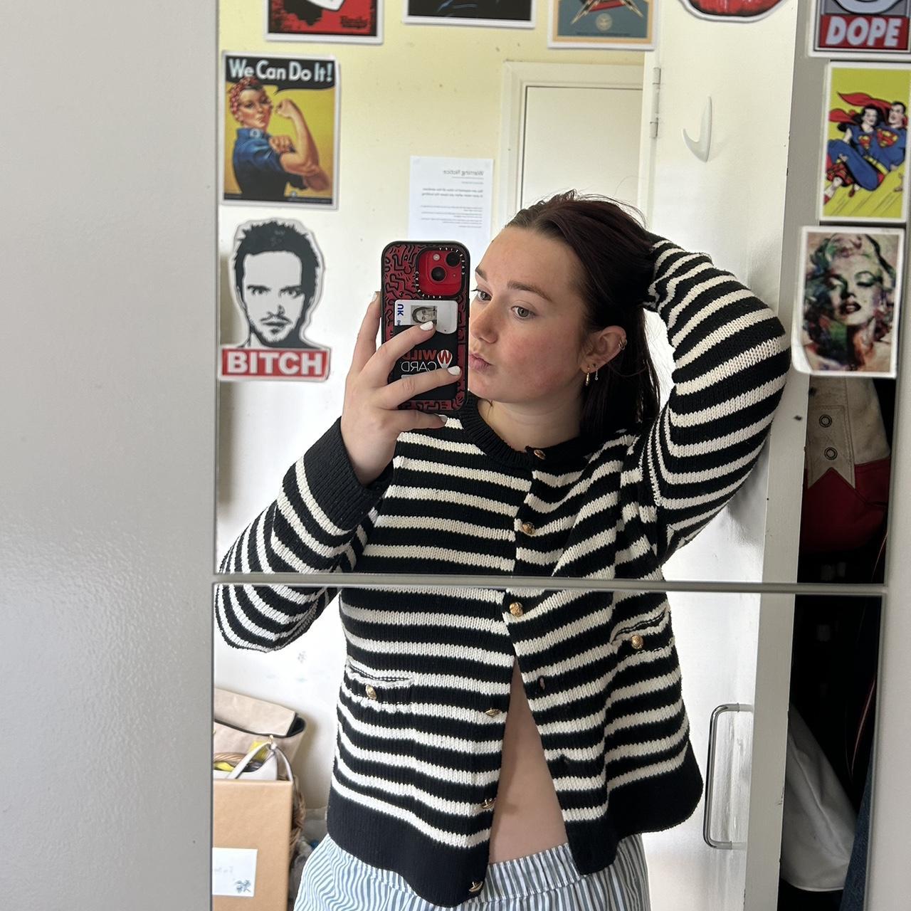 striped cardigan zara