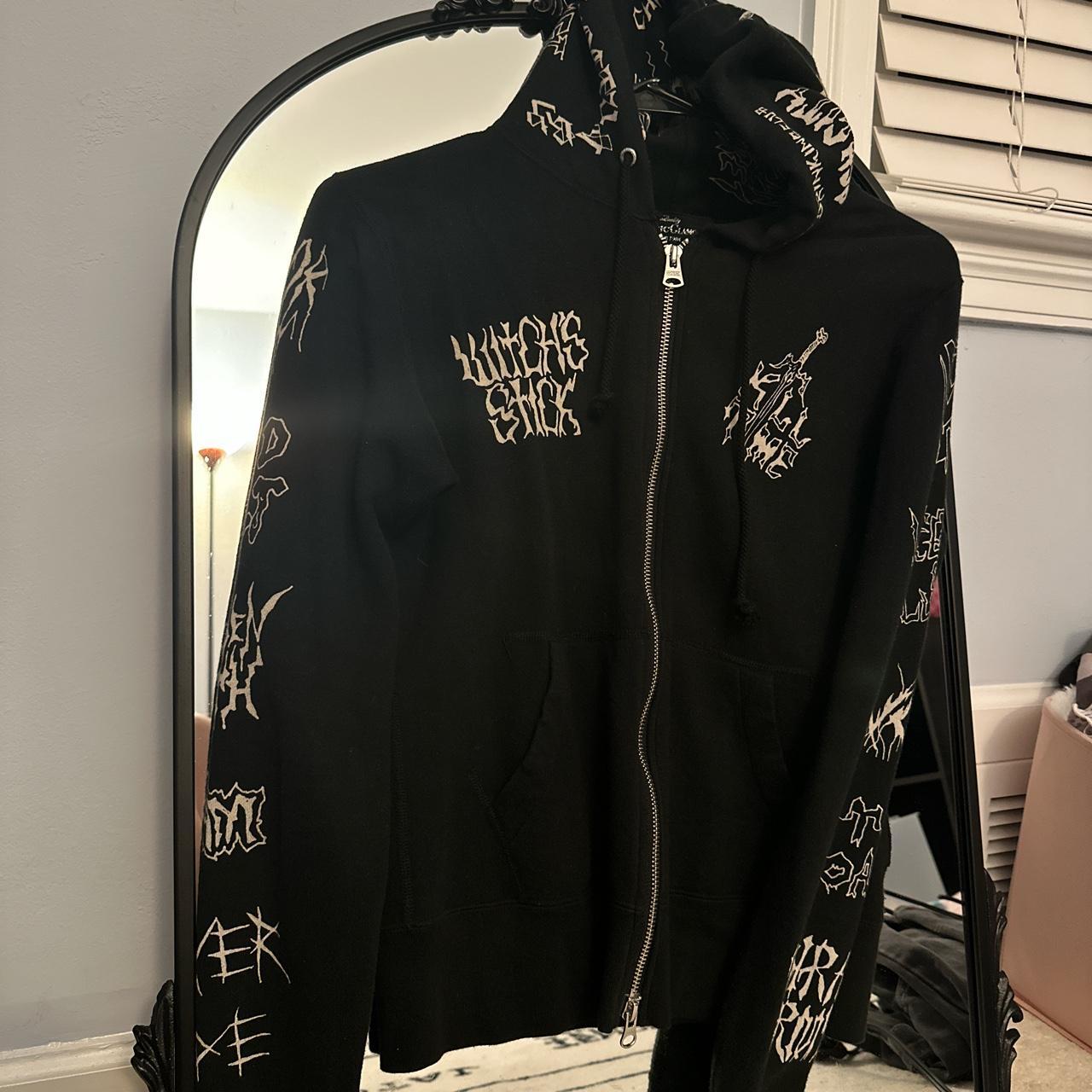 Hysteric glamour black graphic hoodie jacket Size... - Depop