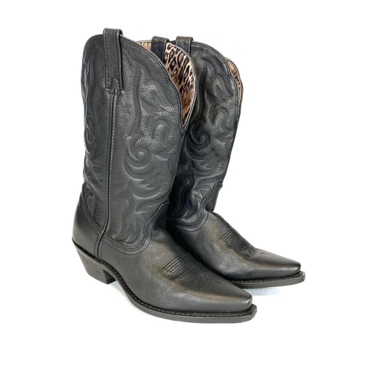 Laredo black genuine leather cowboy boots 51070... - Depop