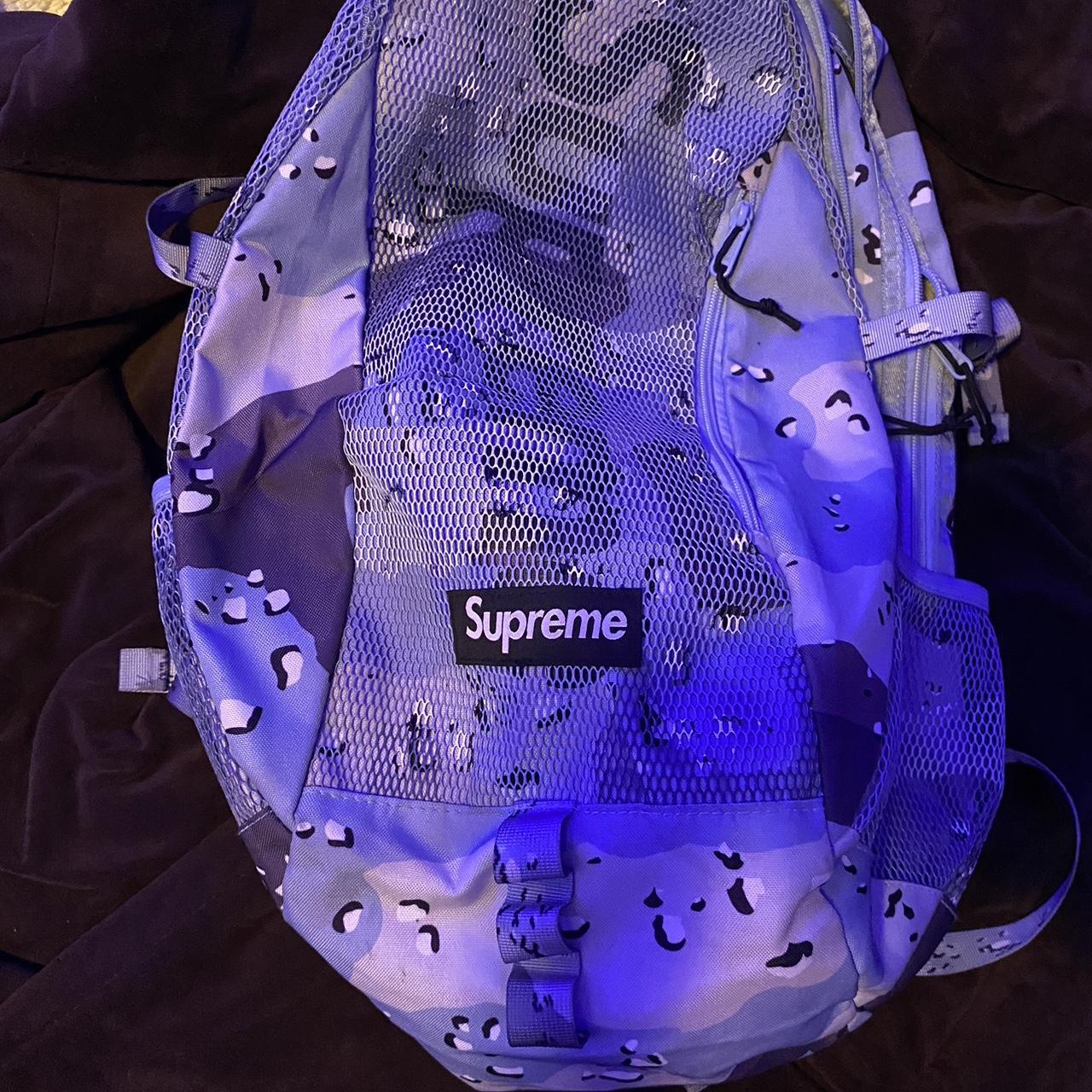 Supreme Backpack 'Blue Chocolate Chip Camo