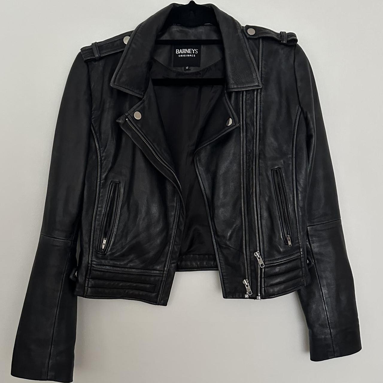 Barney’s original real leather biker jacket - size... - Depop