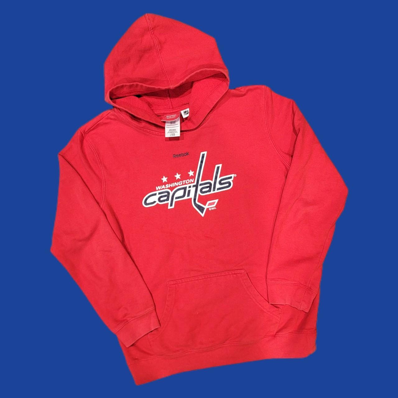 Vintage NHL Washington Capitals Hooded Sweatshirt Red Medium 