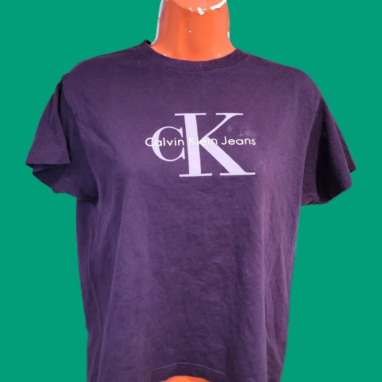 Purple Calvin Klein baby tee vintage semimidriff... Depop