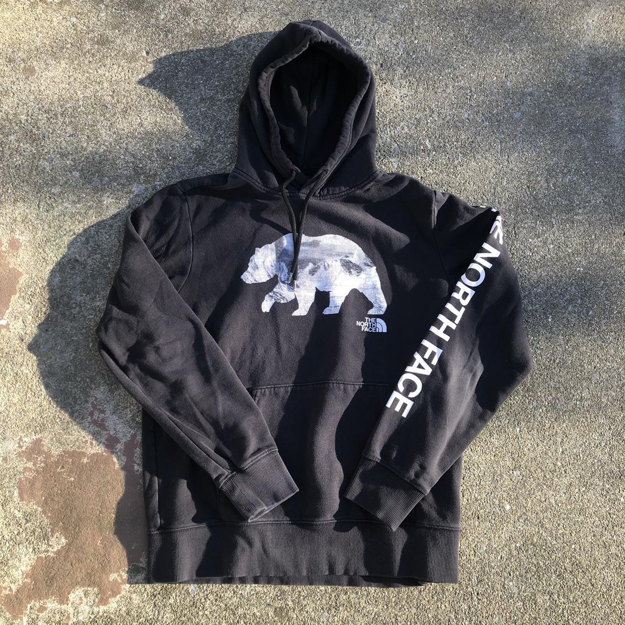 North face hoodie black and white Clearance