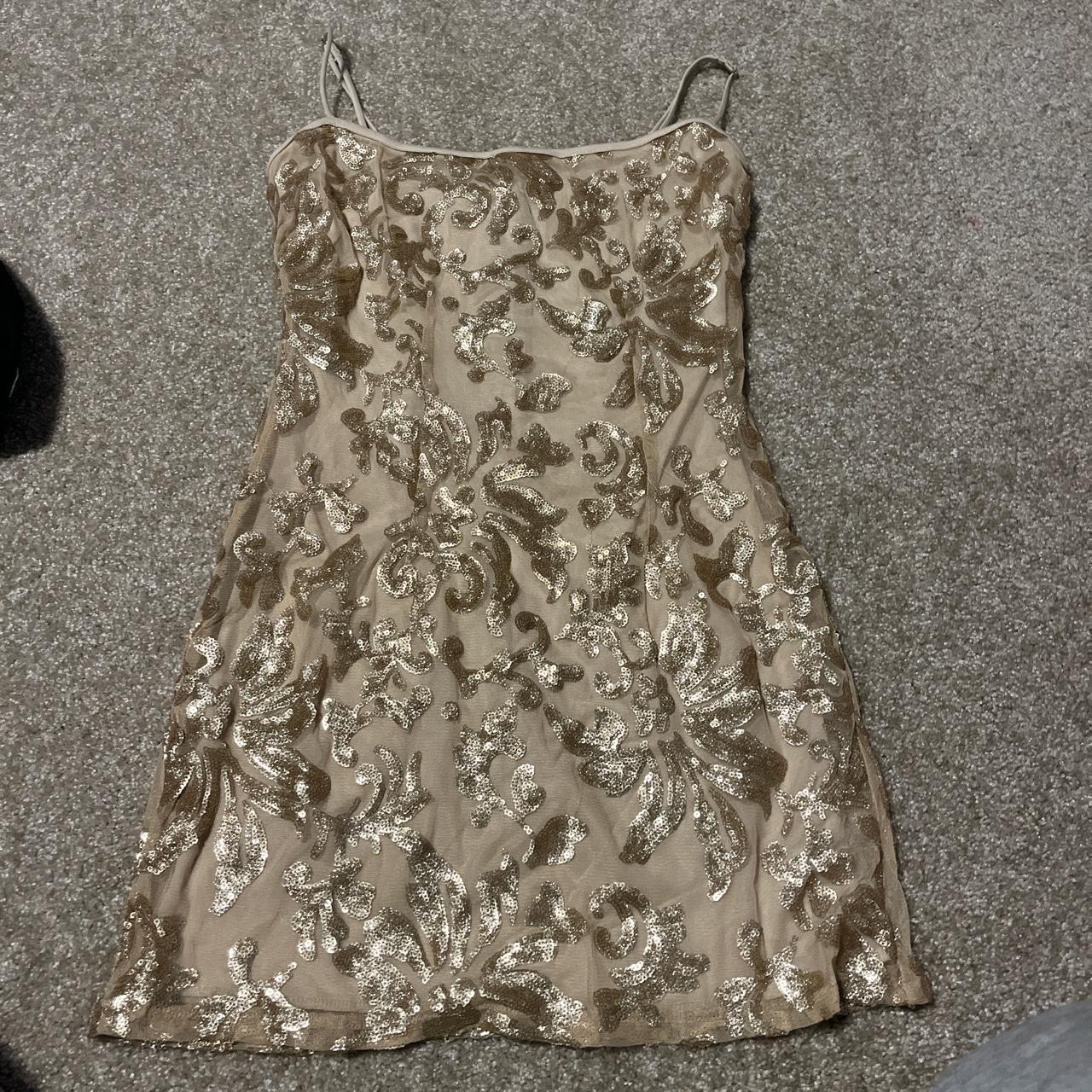 Gold Sequin Lucy in the Sky formal dress Depop