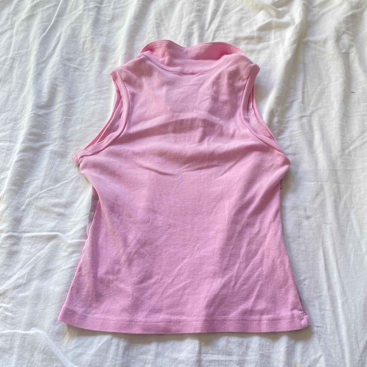 Women's Pink and White Vest | Depop