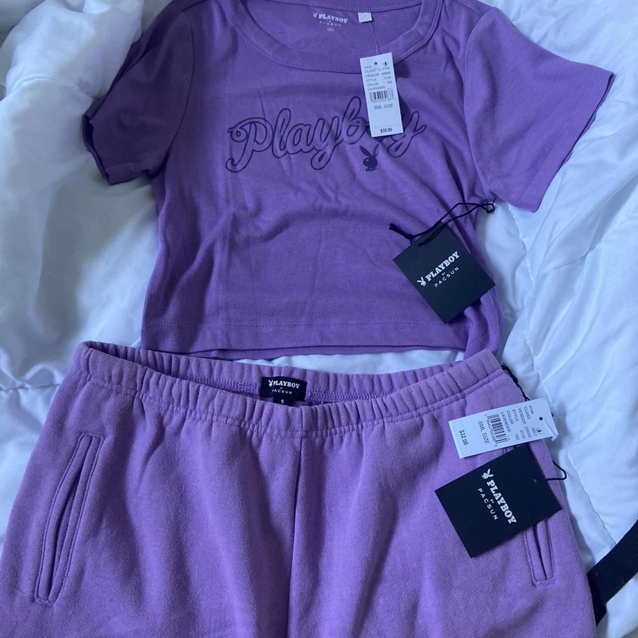 Playboy Women's Purple T-shirt | Depop