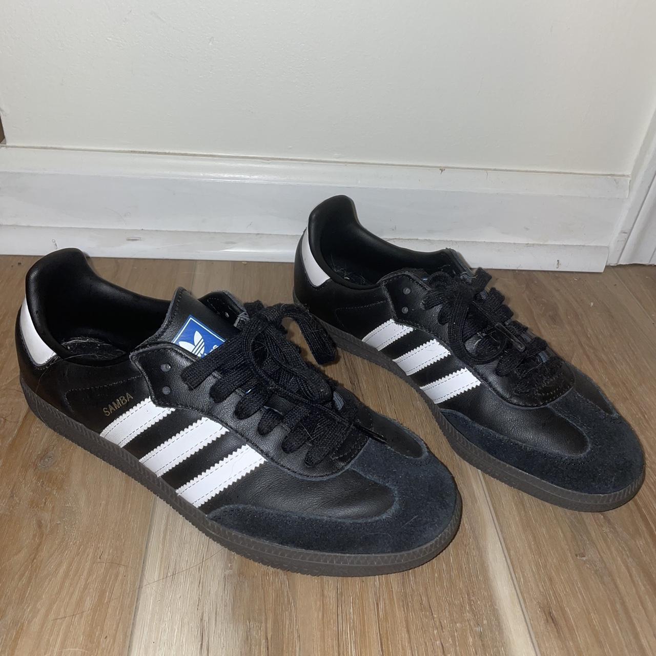 Black and white sambas Brand new sambas only worn... - Depop