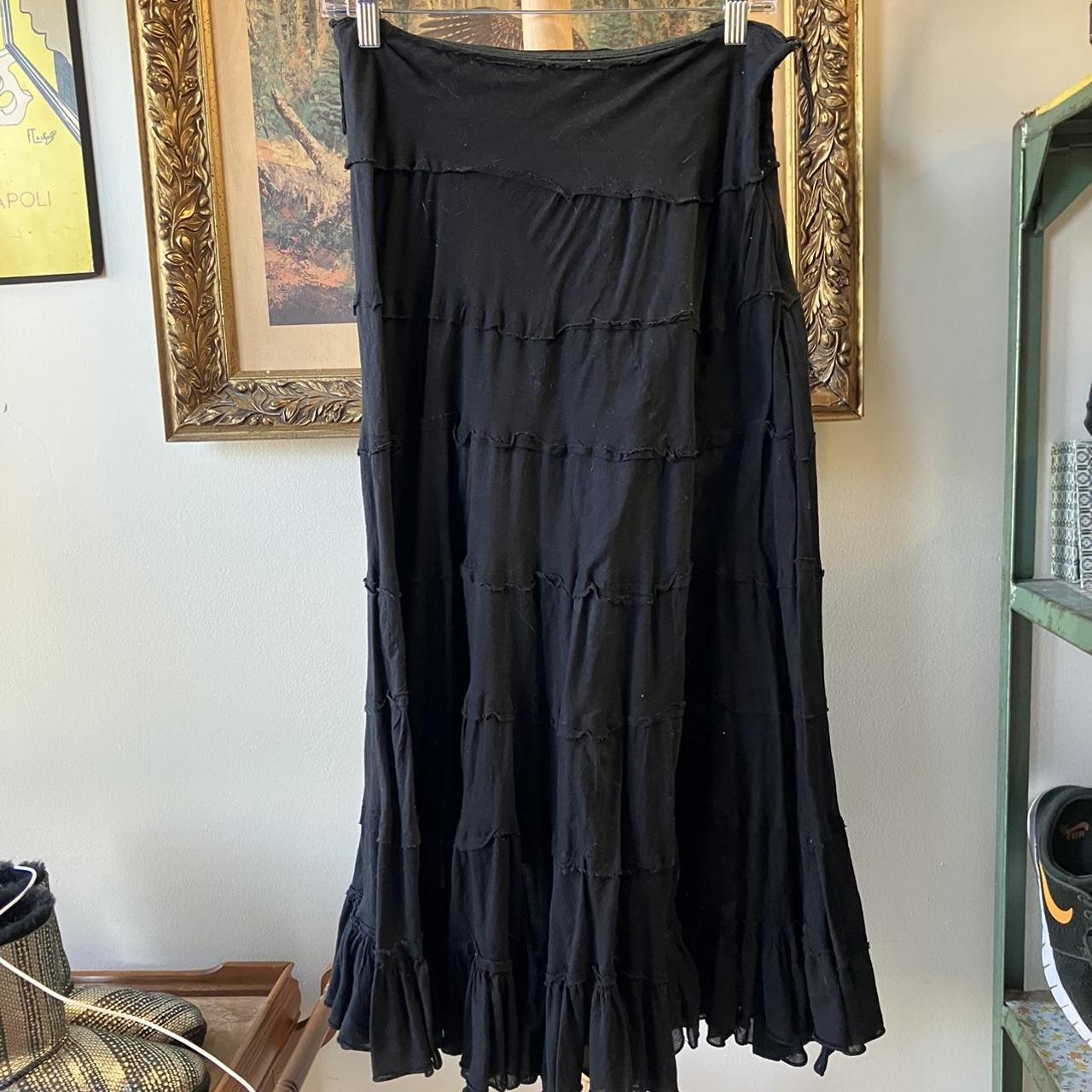 All black wet seal long skirt Size small - Depop