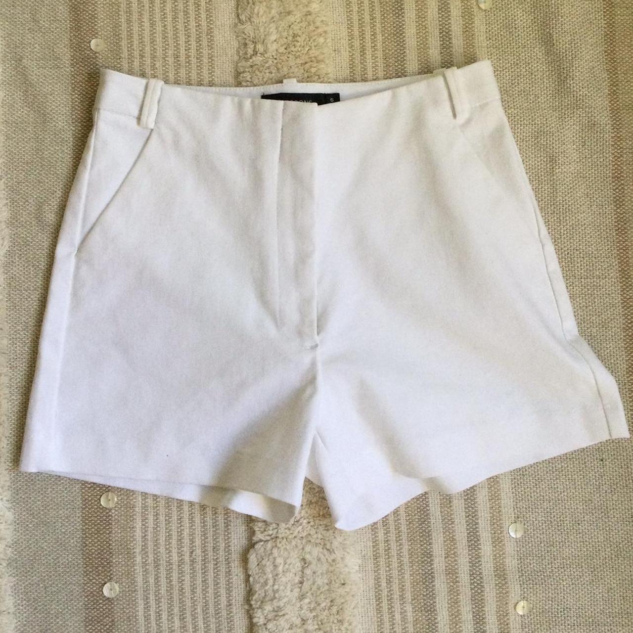 White Glassons dress shorts Front zipper and hook... - Depop