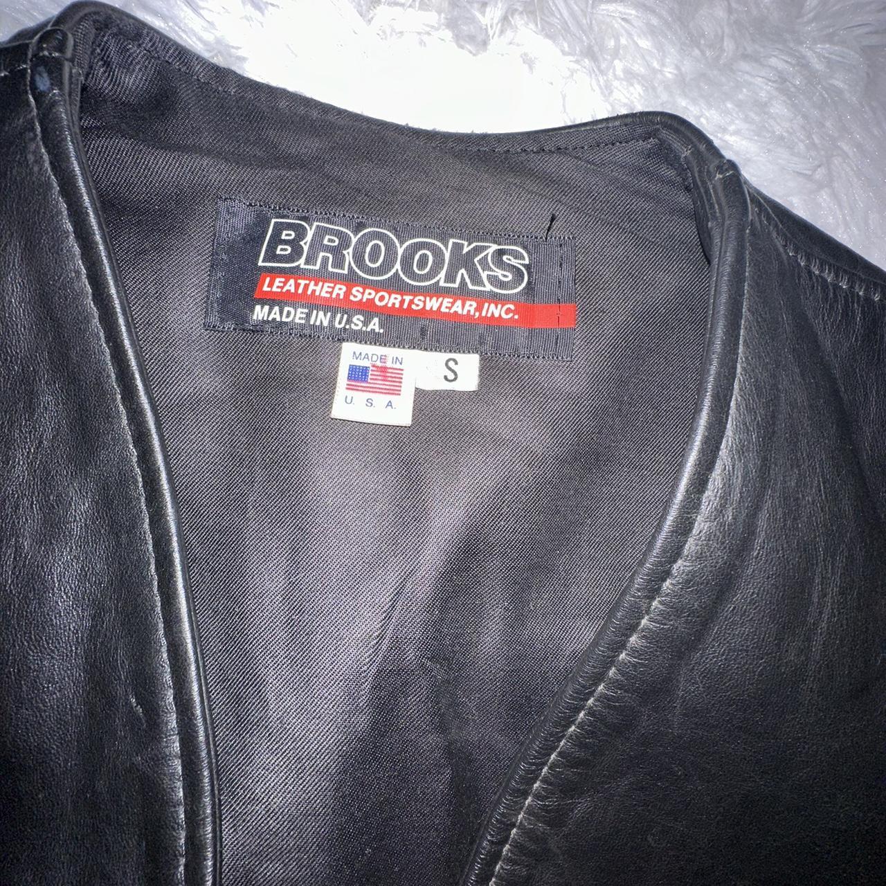 Vintage Brooks Leather Vest Size small, but will... - Depop