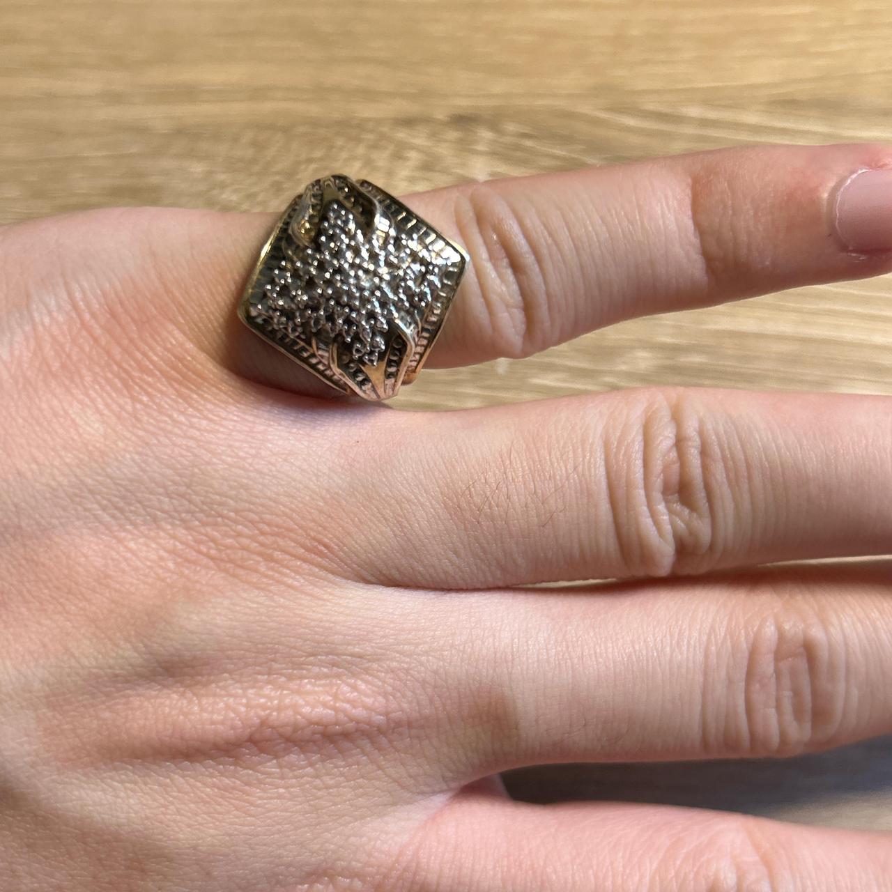 Men's Ring - Silver/Gold – Solid Two Tone Sterlin… - image 1