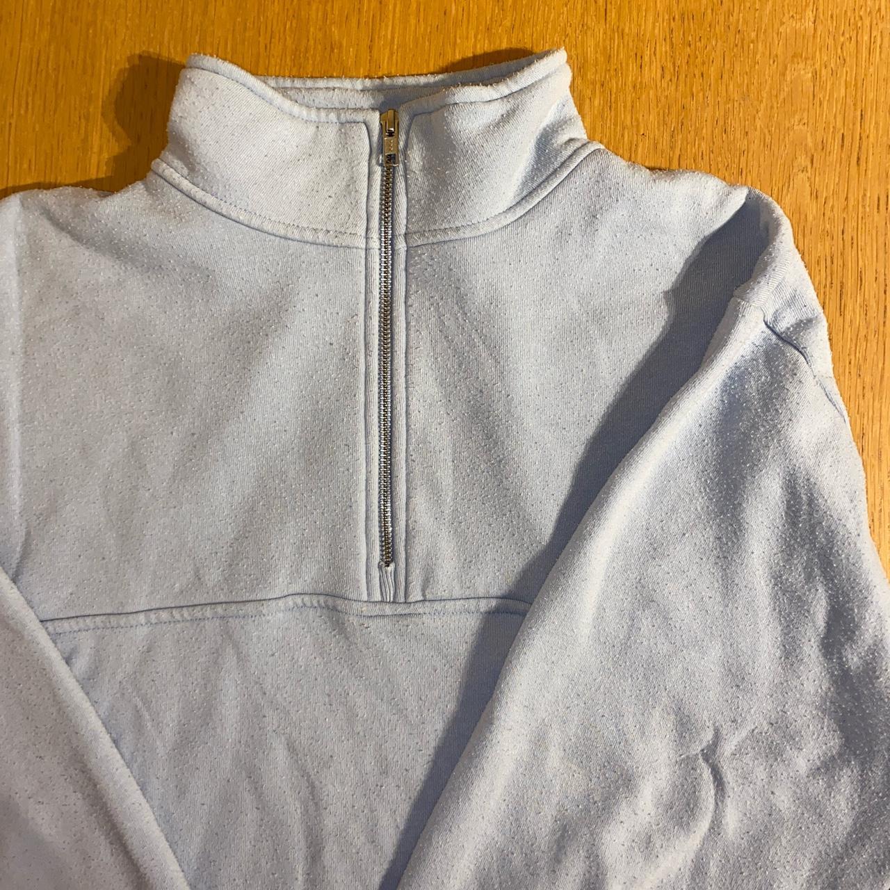 Brandy Melville baby blue quarter zip jumper, one... Depop
