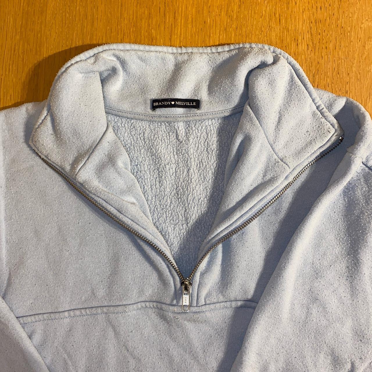 Brandy Melville baby blue quarter zip jumper, one... Depop